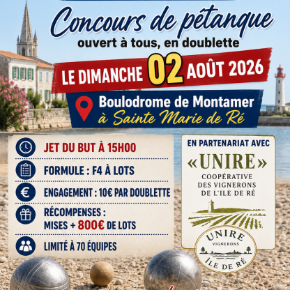 Concours du 02.08.2026 "UNIRE vignerons Ile de Ré"